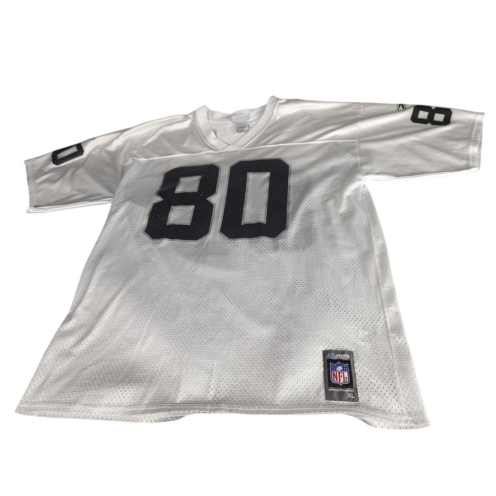 Reebok Jersey XL White Jerry Rice 80 Oakland Raiders Football NFL Mesh V Neck